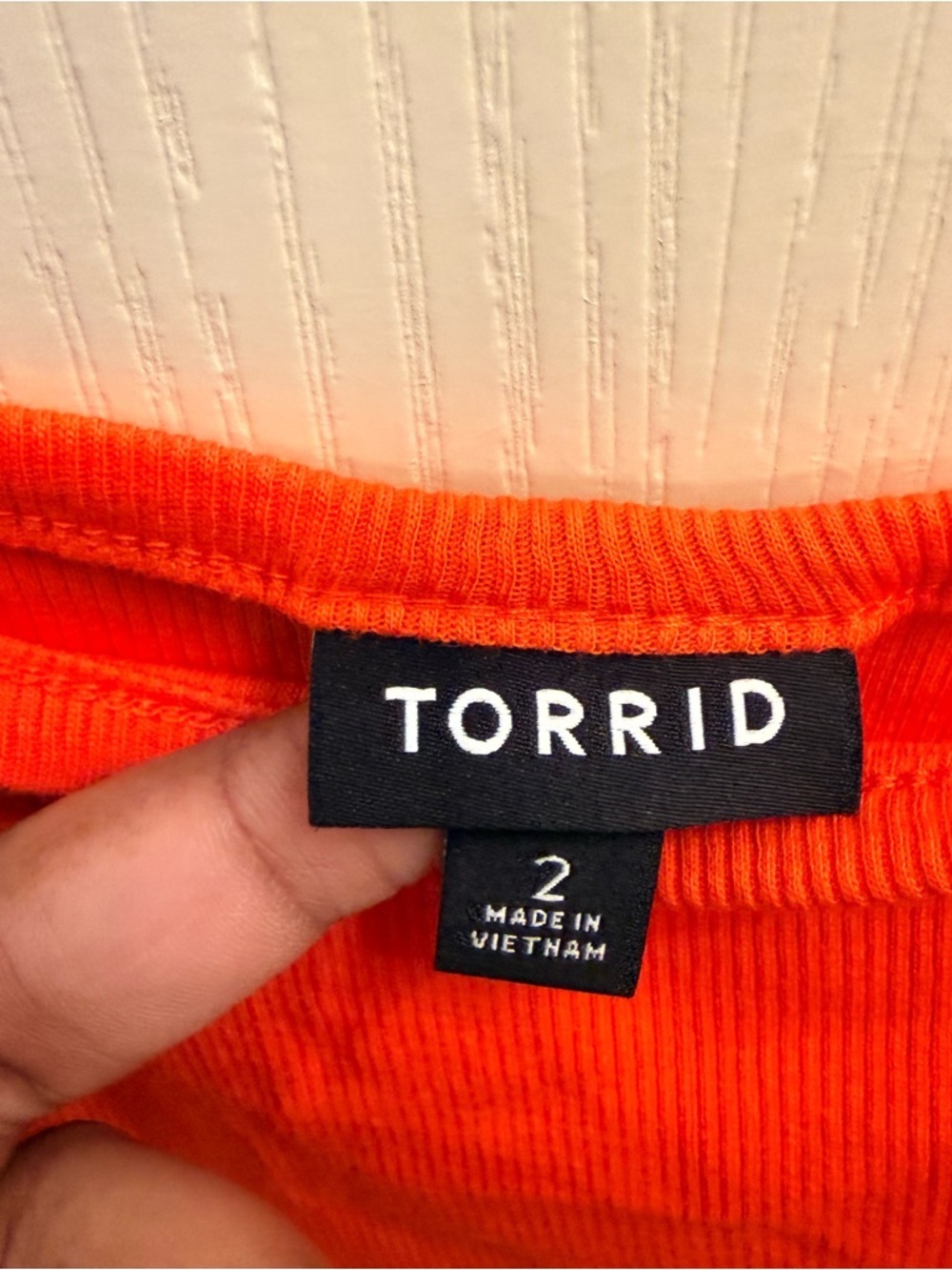 Torrid Bright Orange Ribbed Tank. Size 2
